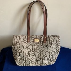 Calvin Klein Teodora Jacquard tote purse EUC